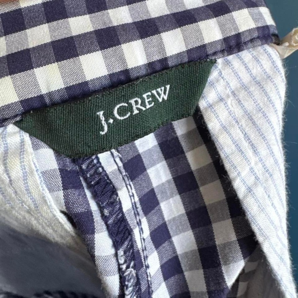 J.Crew Gingham Micro Shorts Women's Size 0 Blue White 2010 Y2K Preppy Low Rise - Picture 8 of 8
